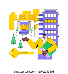 Condominium abstract concept vector illustration. Private residence in a building complex, condominium management, landlord owned household, multistorey house appartment abstract metaphor.