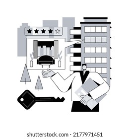 Condominium abstract concept vector illustration. Private residence in a building complex, condominium management, landlord owned household, multistorey house appartment abstract metaphor.