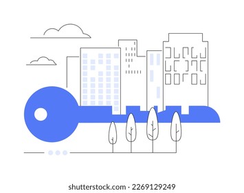 Condominium abstract concept vector illustration. Private residence in a building complex, condominium management, landlord owned household, multistorey house appartment abstract metaphor.