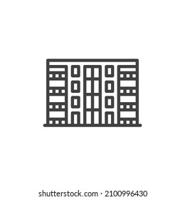 Condominium building line icon. linear style sign for mobile concept and web design. Property complex outline vector icon. Symbol, logo illustration. Vector graphics