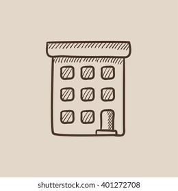 Icono de esbozo de construcción de condominio.