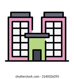 ilustración vectorial de construcción de condominio aislada en fondo blanco. Concepto de negocios de arquitectura.