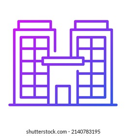 condominium building vector illustration isolated on white background. Architecture business concept.