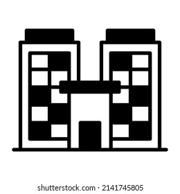 condominium building vector illustration isolated on white background. Architecture business concept.