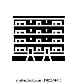 condominium house glyph icon vector. condominium house sign. isolated contour symbol black illustration