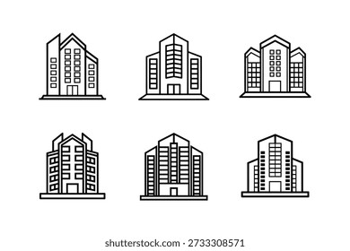 condominium icon line art vector illustration outline isolated