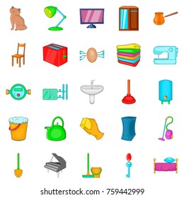 Condominium icons set. Cartoon set of 25 condominium vector icons for web isolated on white background