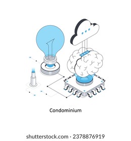 Condominium isometric stock illustration. EPS File