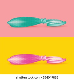 Condoms are a bunch of heart-shaped heart pattern. vector cartoon