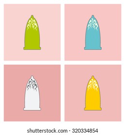 Condoms with many sperm . Vector illustration