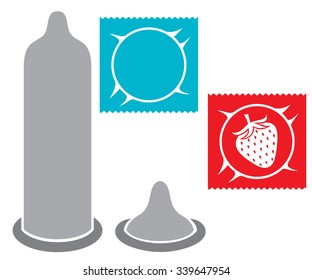 condoms and packages icons 