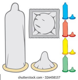condoms and packages set 