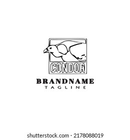 condor bird logo cartoon icon design template black modern isolated retro illustration