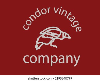 condor bird vintage retro vector logo .condor illustration clipart for fashion and clothing logo