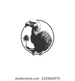 Condor eagle bird monoline logo vector icon illustration. condor vector logo, bird logo design. creative logo black and white background 