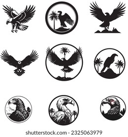 Condor eagle bird monoline logo vector icon illustration. condor vector logo, bird logo design. creative logo black and white background 