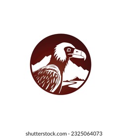  condor eagle bird monoline logo vector icon illustration. condor vector logo, bird logo design.