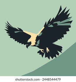 Condor Flat Vector Art Bird, Wildlife, Predator, Icon, Bird of Prey.