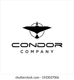 Condor Logo Design Abstract Prey Bird Vector, Animal Graphic Template