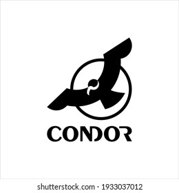 Condor Logo Design Fly Bird Vector, Simple Animal Wings Silhouette Icon Illustration