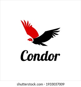 Condor Logo Design Flying Animal Vector, Bird Icon Illustration Wildlife Graphic Idea 