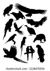 Condor and parrot bird silhouettes. Good use for any design you want.