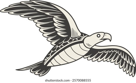 Condor Soaring Majestic Flight Vector Illustration Design