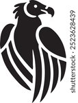 Condor Vector Silhouette, Condor Illustration, and Condor Art Hand Drawn Line Art.