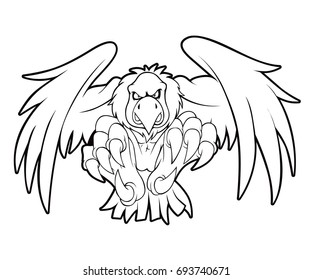 Condor Vulture Bird Vector Line Art 