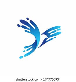 Condor Water Logo, Bird Paint Logo Design