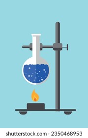 Conduct chemical research the burner heats the test tube with the substance