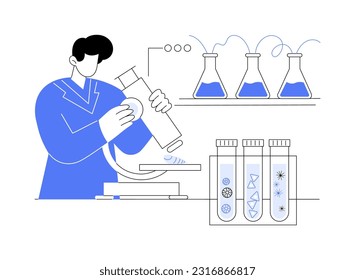 Conduct research in marine laboratory abstract concept vector illustration. Group of marine scientists make experiment in lab, sea samples examining, plankton research abstract metaphor.