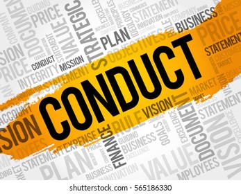 Conduct word cloud collage, business concept background