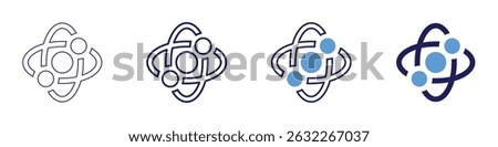 Conductive polymer icon in 4 different styles. Thin Line, Line, Bold Line, Duotone. Duotone style. Editable stroke.