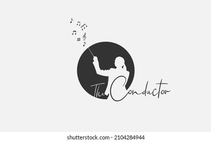 Conductor with a conductors baton woman vector image