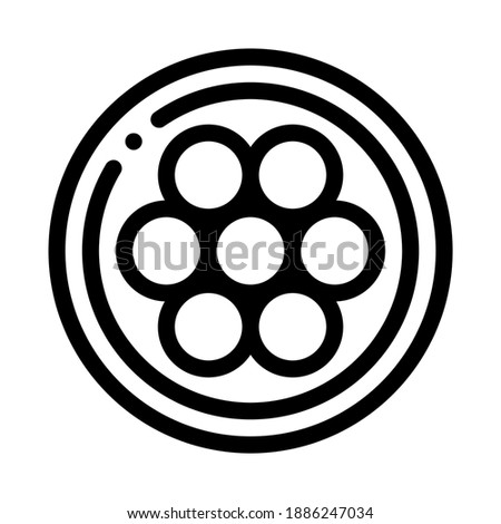 conductor, filler and jacket insulation black icon vector. conductor, filler and jacket insulation sign. isolated symbol illustration