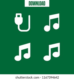conductor icon. This set with usb cable and musical note vector icons for mobile and web