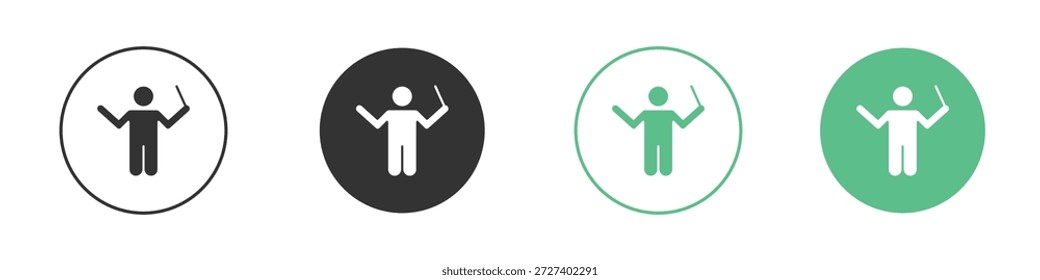 Conductor icons concept set. Glyph Vector Illustrations