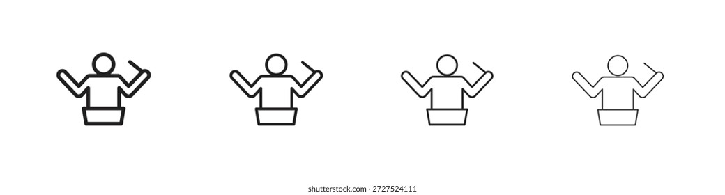 Conductor icons for mobile concept and web design color editable