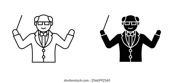 Conductor icons in outline and fill. vector illustration for ui.