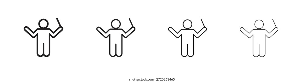 Conductor icons Outline vector symbol sign