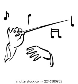 conductor logo hand draw vector