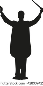 Conductor man silhouette