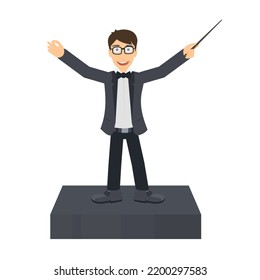 Conductor. Musical conductor, vector illustration