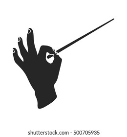 Conductor orchestra icon in  black style isolated on white background. Theater symbol stock vector illustration