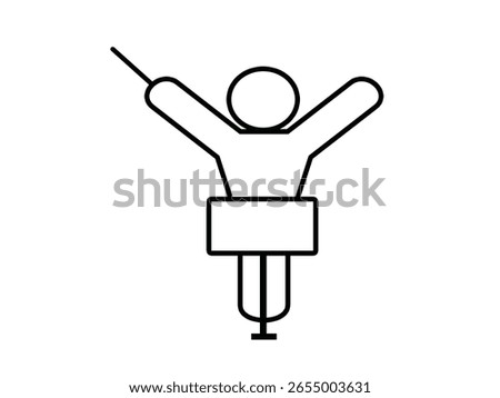 Conductor outline icon isolated on white background.