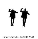 Conductor Silhouette Isolated on White. Music and entertainment industry concept vector art