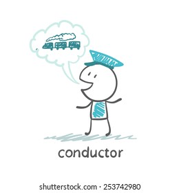 conductor of the train, illustrator