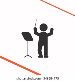 Conductor vector grey icon on white background. Conductor symbol stock bitmap illustration. Business picture.