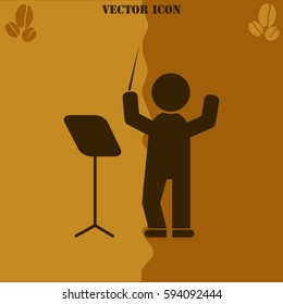 Conductor vector  icon. Coffee symbol background.
